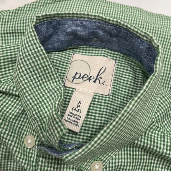 Peek Green Check Gingham Long Sleeve Button Up Shirt - Picture 7 of 7